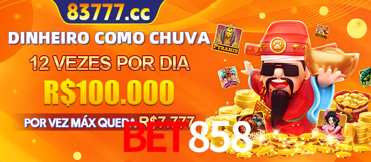 Banner do programa de recompensas Recomende para amigos do BET858, detalhando os bônus por convidar amigos, com prêmios que chegam a R$288.888.